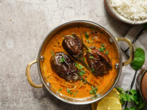 BAGARA RICE, PAROTA & GUTTI VANKAYA CURRY