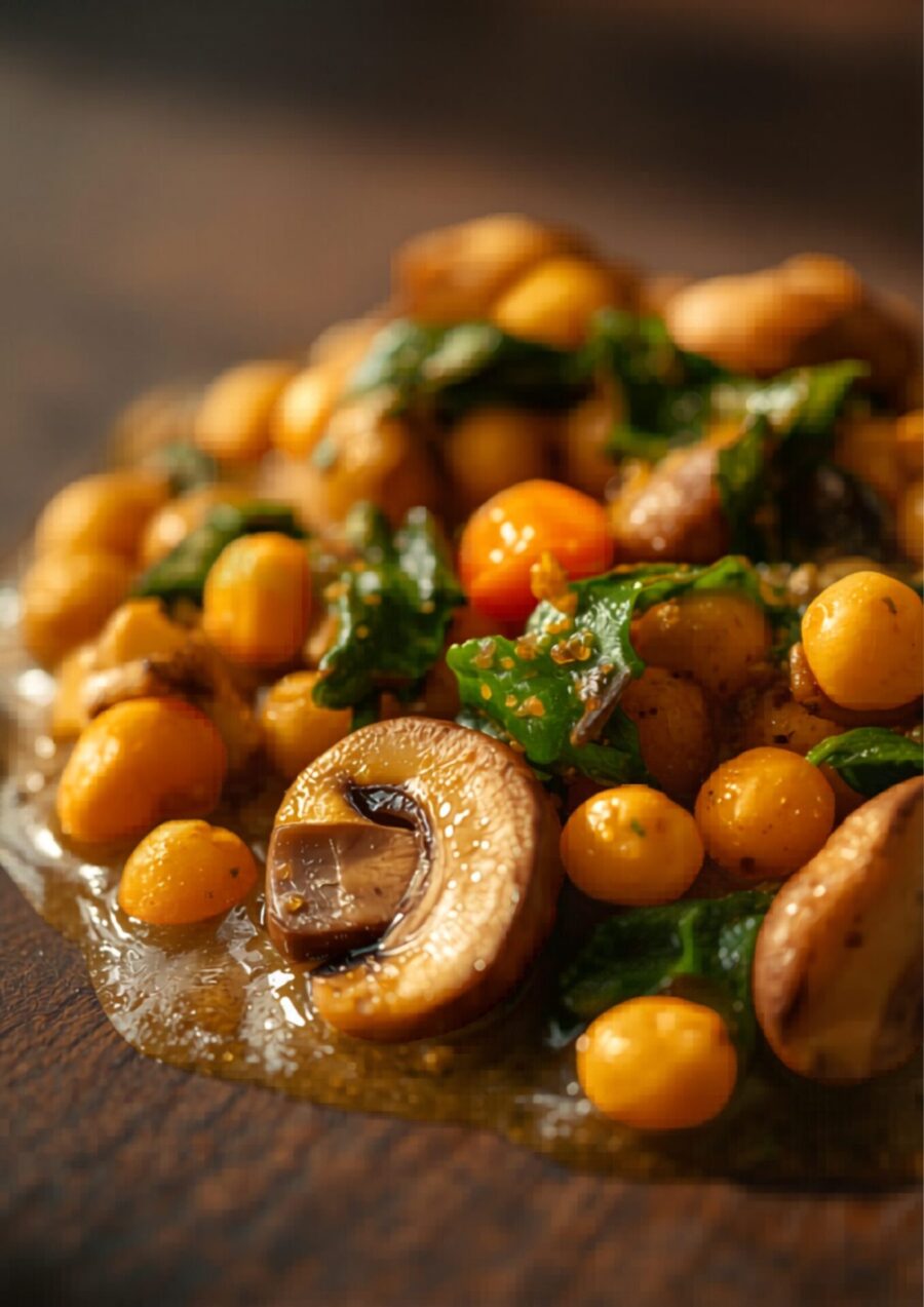 Mushroom Chana Saag: Three Colors, One Perfect Bowl