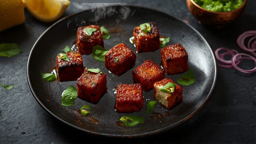 Paneer 65: Red, Glossy, and Crackling at the Edges